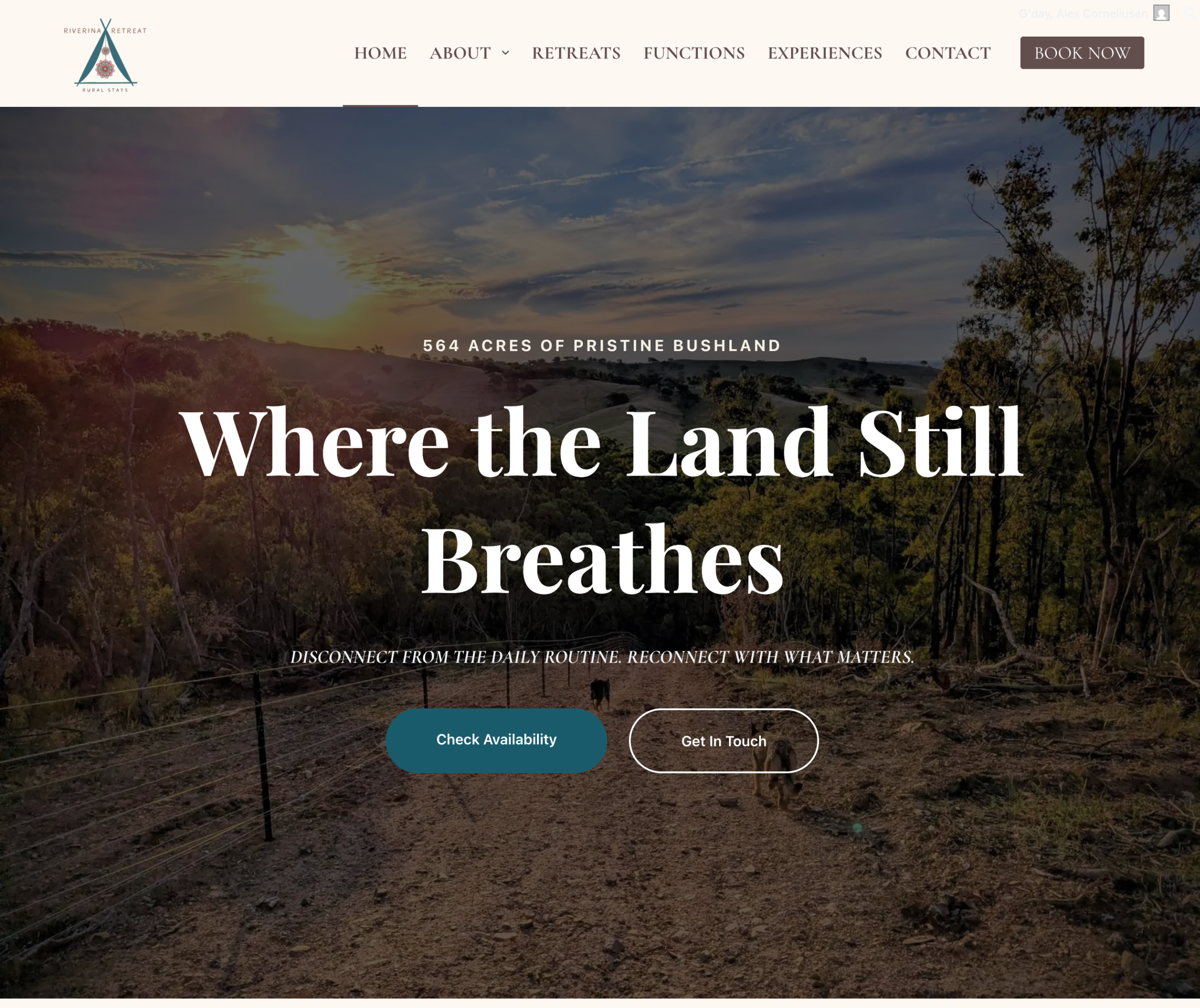 Riveina Retreat Home Page